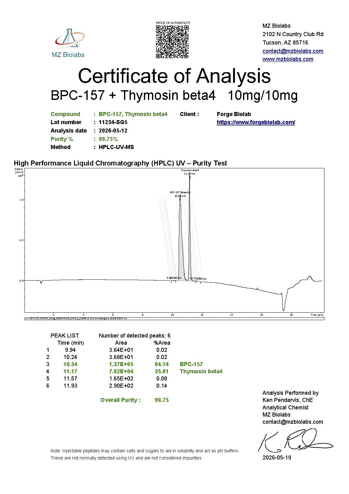 BPC-TB 10mg -10mg